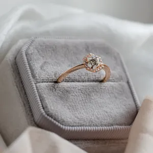 Halo engagement ring with moissanites BLANCHE Thumbnail