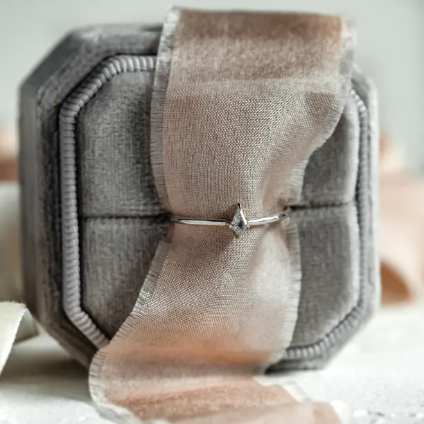 Minimalist ring with kite salt and pepper diamond KATE Image