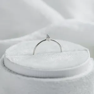Minimalist engagement ring with marquise salt and pepper diamond MARKETA Thumbnail
