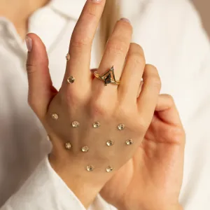 Vykrojený snubní prsten s kite salt and pepper diamantem NELLY