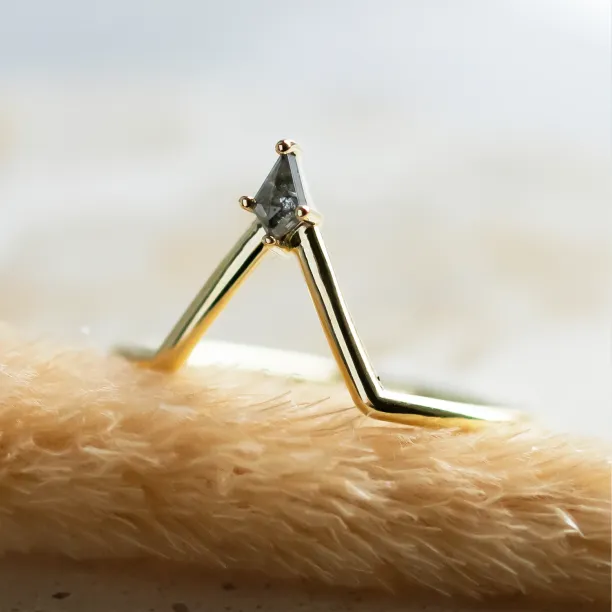 Vykrojený snubní prsten s kite salt and pepper diamantem NELLY Image