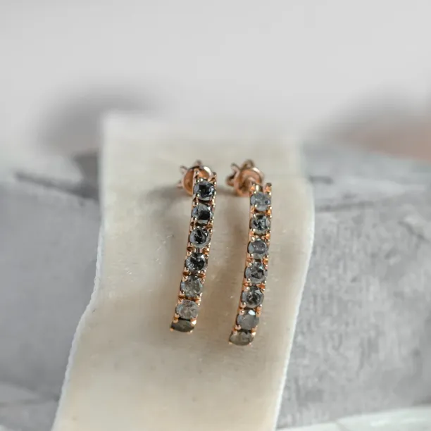 Luxury salt and pepper diamonds earrings LAVAS Image
