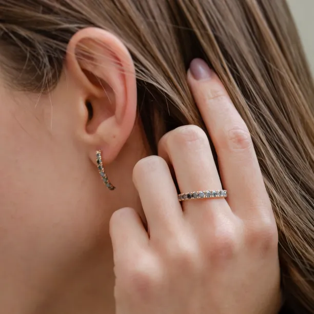 Luxury salt and pepper diamonds earrings LAVAS Image