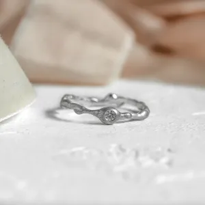 Organic engagement ring with diamond PLUMBUM Thumbnail