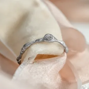 Organic engagement ring with diamond PLUMBUM Thumbnail