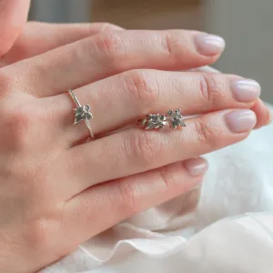 Zlaté cluster náušnice se salt and pepper diamanty QUATRO Thumbnail