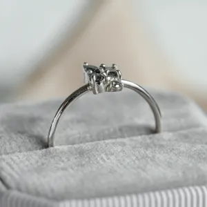 Unusual cluster ring with salt and pepper diamonds TASSIA Thumbnail