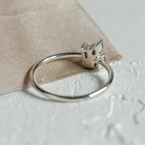 Unusual cluster ring with salt and pepper diamonds TASSIA Thumbnail