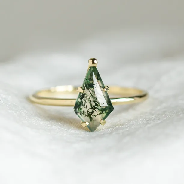 Ring with kite moss agate SAMUEL Image