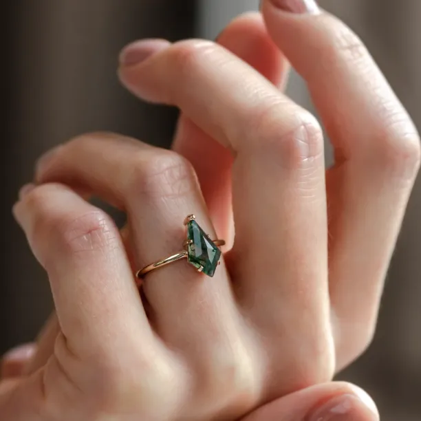 Ring with kite moss agate SAMUEL Image