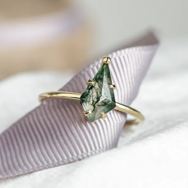 Ring with kite moss agate SAMUEL Image