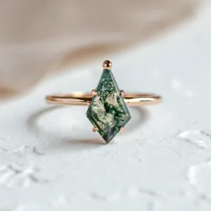 Ring with kite moss agate SAMUEL