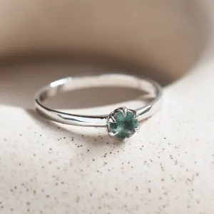 Minimalist ring with moss agate ALF Thumbnail