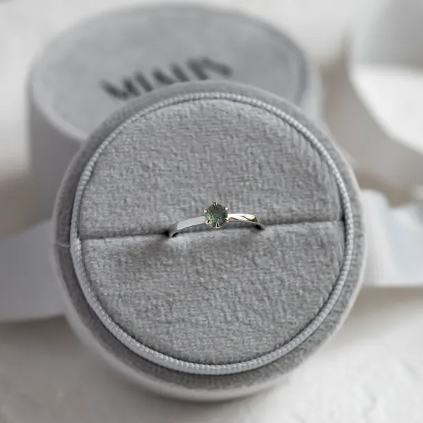 Minimalist ring with moss agate ALF Image