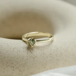 Minimalist ring with moss agate ALF Thumbnail