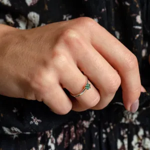 Minimalist ring with moss agate ALF Thumbnail