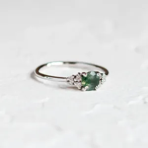 Gold moss agate ring with diamonds EDDIE Thumbnail