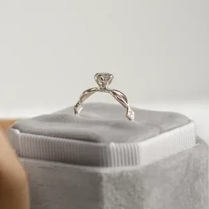 Entwined ring with salt and pepper diamond QUEENZ Thumbnail