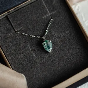 Gold necklace with pear moss agate NOLDOR Thumbnail