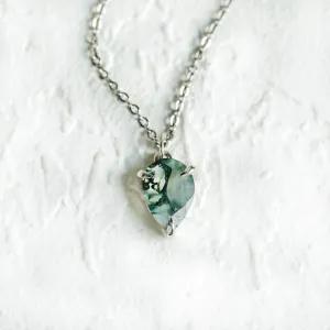 Gold necklace with pear moss agate NOLDOR Thumbnail