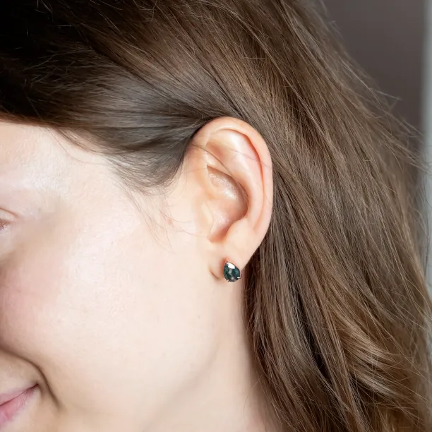 Zlaté náušnice s pear mechovými acháty ARDY Image