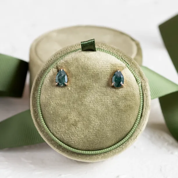 Zlaté náušnice s pear mechovými acháty ARDY Image