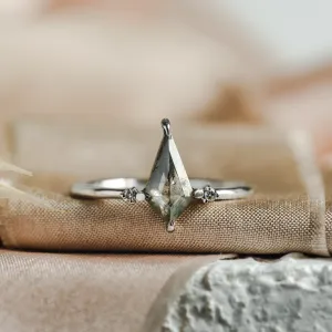 Unusual engagement ring with salt'n'pepper diamonds VALENTINO Thumbnail