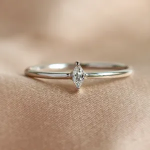 Minimalist engagement ring with marquise diamond ANTOINETTA