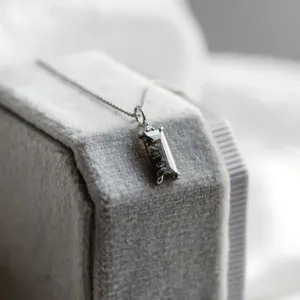 Zlatý náhrdelník s baguette salt'n'pepper diamantem PARIS Thumbnail