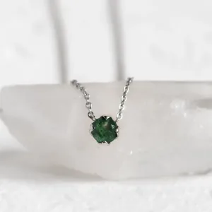 Moss agate in gold necklace ELF