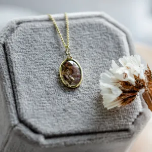 Zlatý náhrdelník s oválným salt'n'pepper diamantem VICTORIA Thumbnail