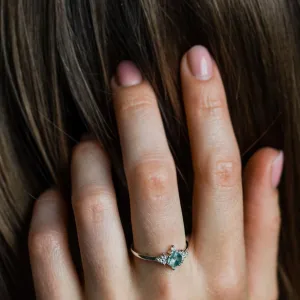 Moss agate in gold ring with diamonds ALBEROBELLO Thumbnail