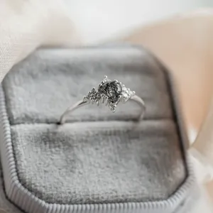 Gold ring with rutilated quartz and diamonds PHOENIX Thumbnail