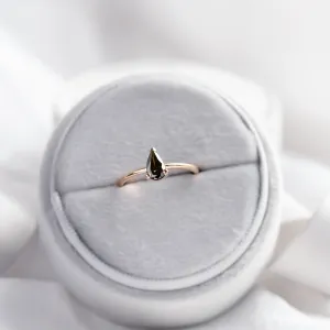 Green lab grown pear diamond engagement ring ALESSA Thumbnail