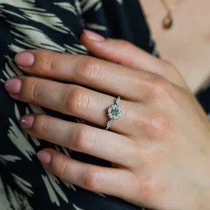 Vintage zásnubní prsten s mechovým achátem a diamanty CALLIN Thumbnail