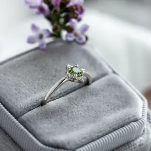 Engagement ring with peridot and diamonds OLIVKA Thumbnail