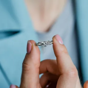 Gold ring with morganite and diamonds QUEENIE Thumbnail