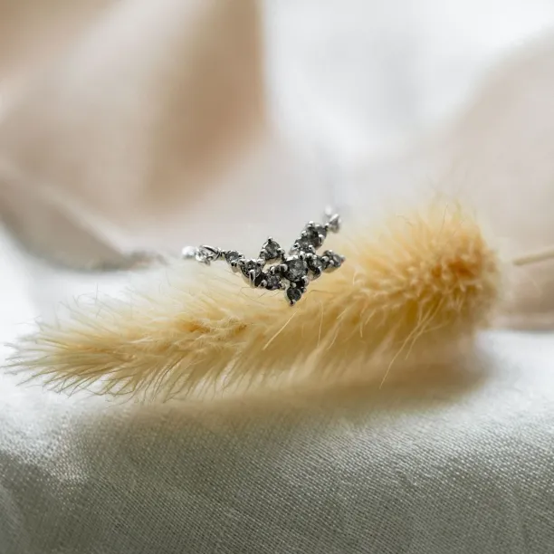 Gold cluster salt'n'pepper diamond necklace CLARISA Image