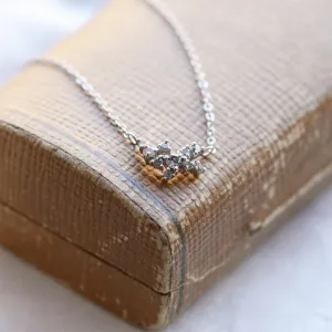 Gold cluster salt'n'pepper diamond necklace CLARISA Thumbnail