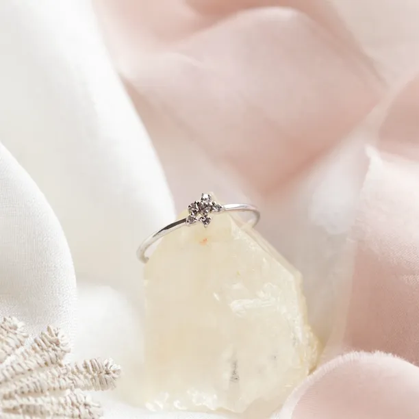 Minimalist cluster salt and pepper diamond ring TILPI Image