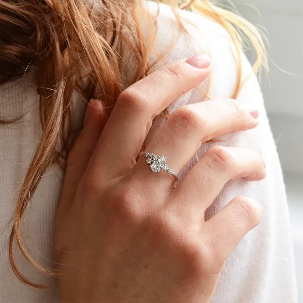 Vintage cluster prsten s diamanty CLUSTERIA Image