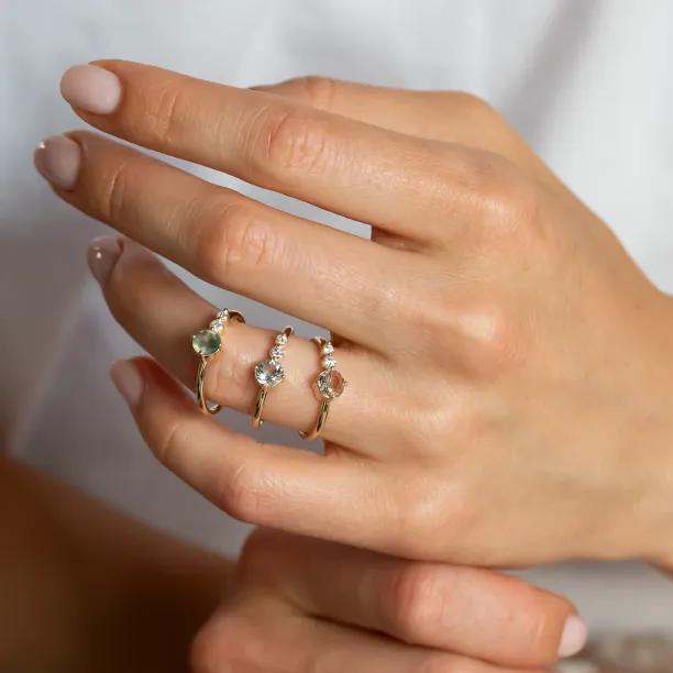 Romantický prsten s akvamarínem a diamanty AQUA Image