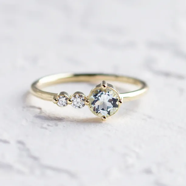 Romantický prsten s akvamarínem a diamanty AQUA Image
