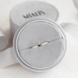 Unusual engagement ring with moss agate and diamonds ALBA Thumbnail