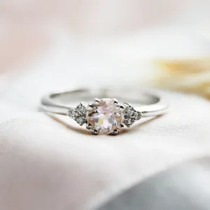 Romantic engagement ring with morganite and diamonds MONYX Thumbnail