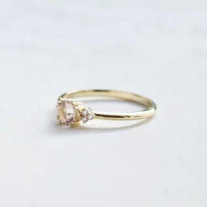Romantic engagement ring with morganite and diamonds MONYX Thumbnail