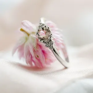 Romantic engagement ring with morganite and diamonds MONYX Thumbnail