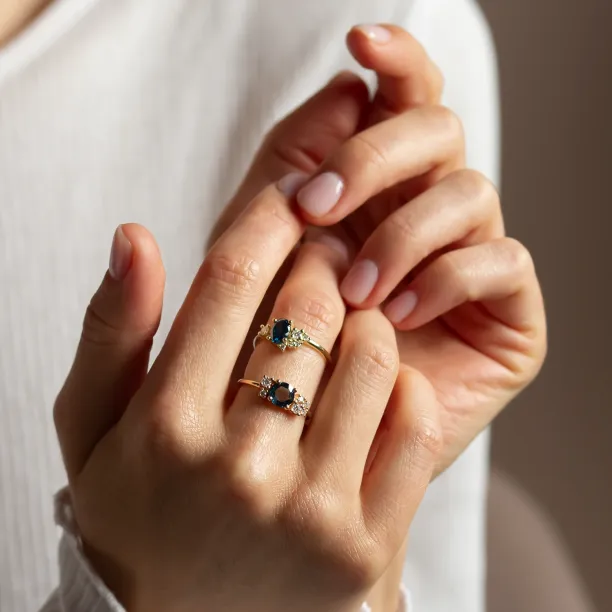 Lab crated diamond luxurious cluster ring CARINA Image