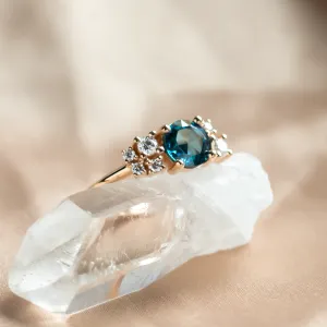 Lab crated diamond luxurious cluster ring CARINA Thumbnail