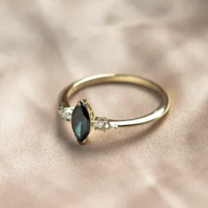 Lab created blue diamond ring ADINA Thumbnail